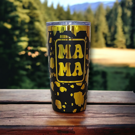 Mama 20oz Cow Print Tumbler